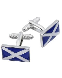 St Andrews Cross Cufflinks by Onyx Art - Gift Boxed Scotland Scottish Scots Flag