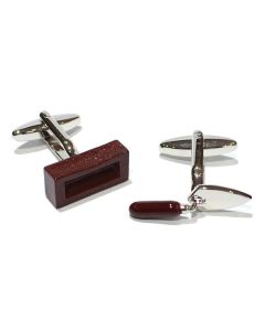 Bricklayer Cufflinks - Gift Boxed - DIY Brickie Brick Trowel
