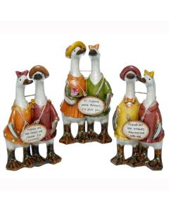 Complete Set of Friends Message Ducks - Davids - Girlfriend Ornament Gift