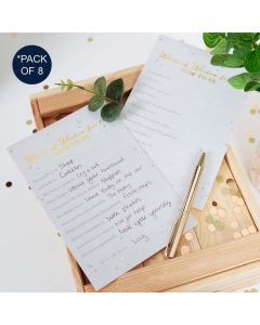 Baby Shower - Words of Wisdom Cards - Pack of 8 - Bambino Fun Gift for Mum To Be