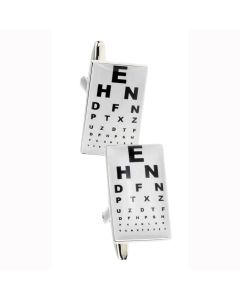 Opticians Cufflinks - Gift Boxed - Optical Optometrist Eye Test Chart Cuff Link