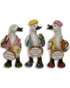 Complete Set of Davids Bathroom Message Ducks Small - Davids - Toilet Ornaments