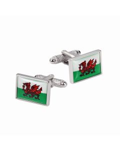 Welsh Flag Cufflinks by Onyx Art - Gift Boxed - Wales Dragon Cymru